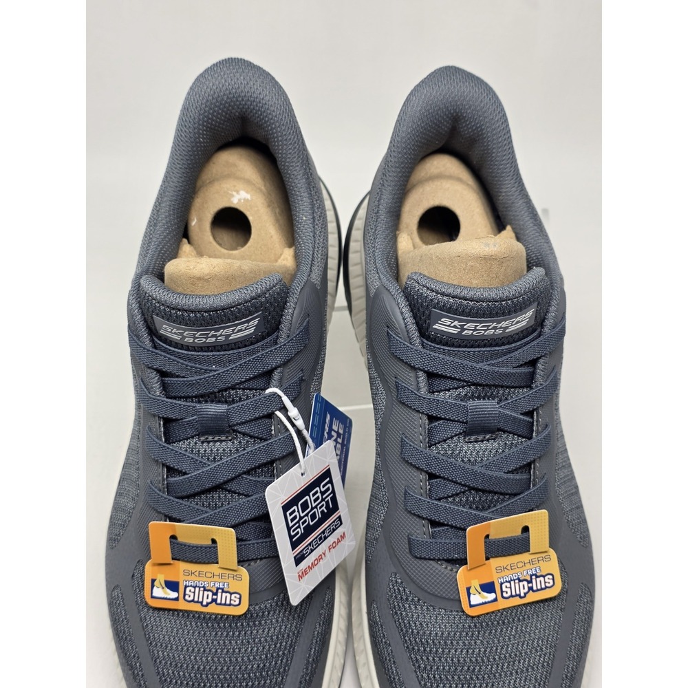 SKECHERS Slip-ins BOBS Size 10 Mens Sport Squad Chaos 4 Shoes Gray 118423 New - Picture 7 of 9